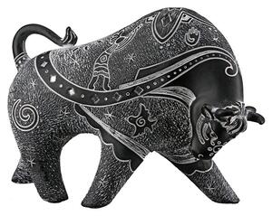 Ocala Polyresin Bull Simbo Sculpture In Black And Grey