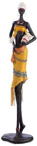 Ocala Polyresin Woman Auma 2 Sculpture In Brown And Yellow