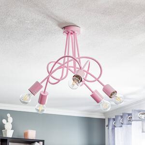 Alfa Tarnow ceiling light five-bulb pink