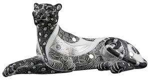 Ocala Polyresin Panther Piron 1 Sculpture In Black And Grey