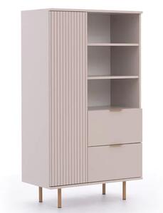 Naples Wooden Highboard With 1 Door 2 Drawers In Cashmere