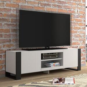 Macon Wooden TV Stand With 2 Doors Small In White