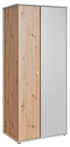 Varna Wooden Wardrobe With 2 Doors In Pearl Grey