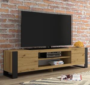 Macon Wooden TV Stand With 2 Doors Large In Artisan Oak