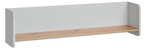 Varna Wooden Wall Shelf In Pearl Grey