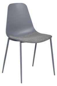 Naxos Metal Dining Chair In Grey Fabric Seat