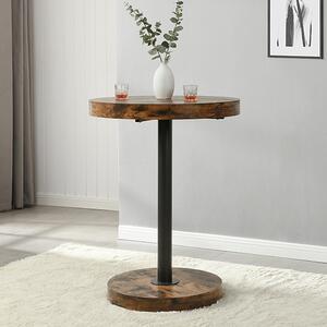 Havana Wooden Bar Table Round In Rustic Oak