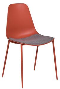 Naxos Metal Dining Chair In Rust Fabric Seat