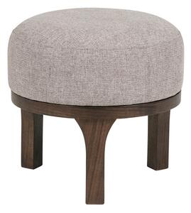 Adrian Fabric Foot Stool Round In Latte