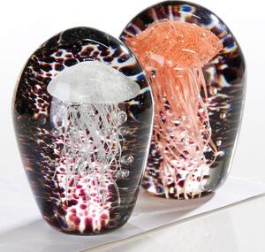 Paperweight Glass Jellyfish Design Sculpture In Multicolour