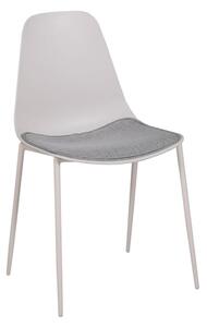 Naxos Metal Dining Chair In Stone Fabric Seat