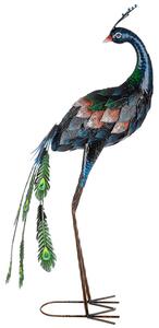 Akron Metal Peacock Sculpture Large In Blue And Green