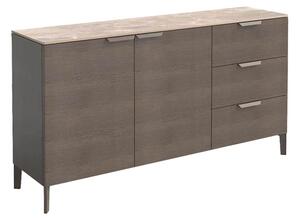 Adrian Sintered Stone Top Wooden Sideboard 2 Doors In Latte