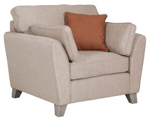 Castro Fabric 1 Seater Sofa In Biscuit With Cushions