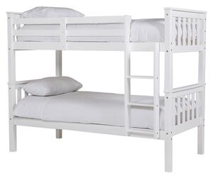 Beverley Wooden Single Bunk Bed In White