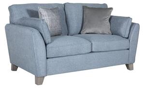 Castro Fabric 2 Seater Sofa In Blue With Cushions