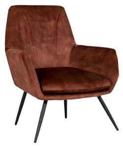 Flint Velvet Fabric Accent Chair In Rust