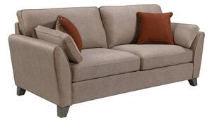 Castro Fabric 3 Seater Sofa In Biscuit With Cushions