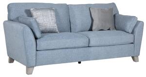 Castro Fabric 3 Seater Sofa In Blue With Cushions