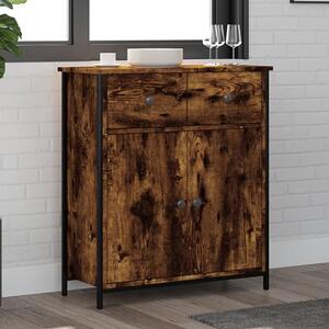 Lecco Wooden Sideboard With 2 Doors 2 Drawers In Smoked Oak