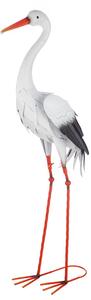 Akron Metal Stork Sculpture Large In White