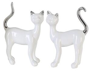 Moline Ceramics Cat Milly Sculpture In White And Silver