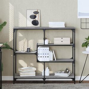 Rivas Wooden Console Table With 4 Shelves In Grey Sonoma Oak