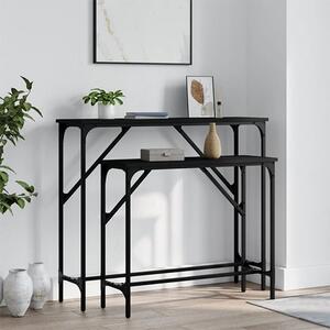 Rivas Set Of 2 Wooden Console Tables In Black