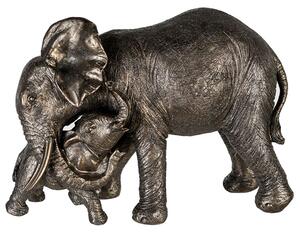 Ocala Polyresin Elephant Zambezi With Baby Sculpture In Grey