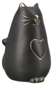 Moline Ceramics Cat Kitty With Heart Sculpture In Black