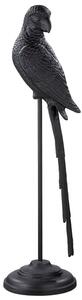 Oro Aluminium Parrot Sculpture Small In Black