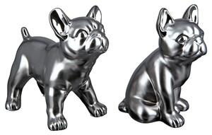 Moline Ceramics Bulldog Cantus Sculpture In Silver