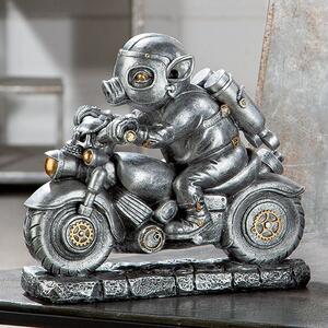 Ocala Polyresin Steampunk Motor Sculpture In Silver