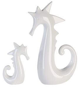 Moline Ceramics Seahorse Sculpture In White Shiny