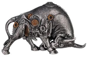 Ocala Polyresin Steampunk Bullfight Sculpture In Silver