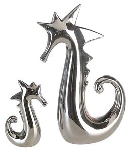 Moline Ceramics Seahorse Sculpture In Silver Shiny