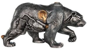 Ocala Polyresin Steampunk Bear Sculpture In Silver