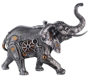 Ocala Polyresin Steampunk Elephant Sculpture In Silver