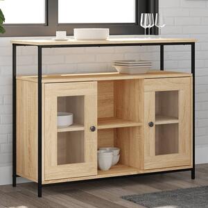 Ambon Wooden Sideboard With 2 Doors 1 Shelf In Sonoma Oak