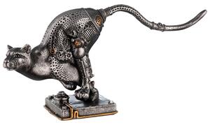 Ocala Polyresin Steampunk Leopard Sculpture In Silver