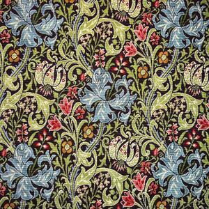 William Morris Golden Lily Tapestry Fabric Ebony