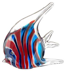 Newark Glass Fish Sculpture In Blue And Red