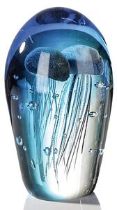 Paperweight Glass Jellyfish Design Sculpture In Blue