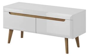 Newry High Gloss TV Stand With 2 Drawers In White