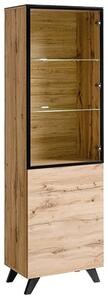 Torino Wooden Display Cabinet 2 Doors In Wotan Oak With LED