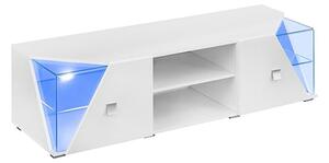 Emory High Gloss TV Stand With 2 Doors In White And LED