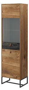 Durham Wooden Display Cabinet Tall With 2 Doors In Ribbeck Oak