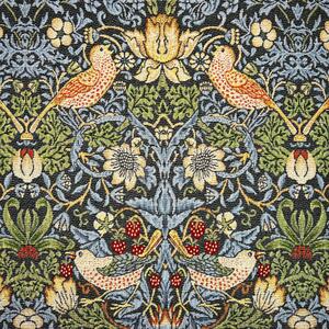 William Morris Strawberry Thief Tapestry Fabric Grey