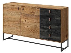 Durham Wooden Sideboard With 2 Doors 4 Drawers In Ribbeck Oak