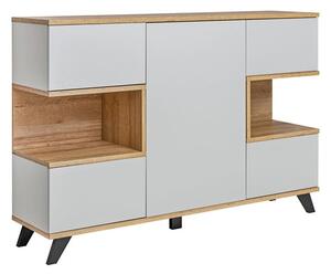 Barrie Wooden Sideboard With 5 Doors In Matt Grey